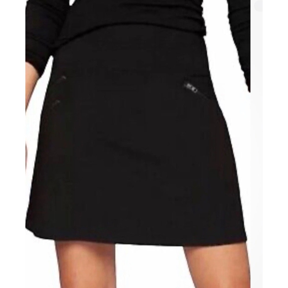 Athleta Ponte Moto Skirt Gray Zipper Pockets Active Skirt Women Size 6 NEW